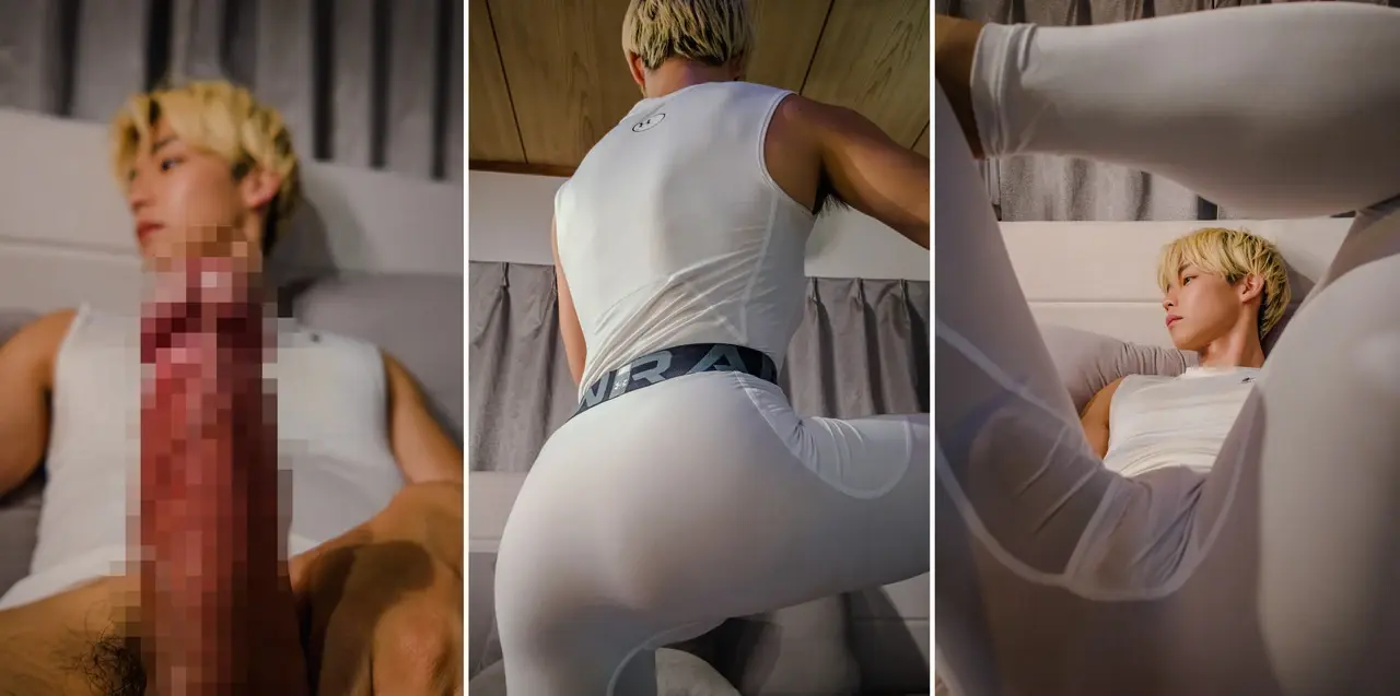 白コンプレッション姿で乳首オナニーの作品サムネイル